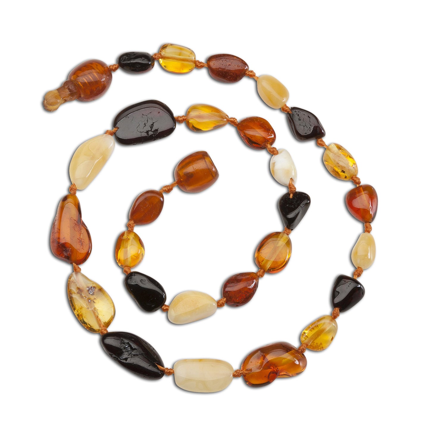 Amber Teething Necklace - Multi Polished