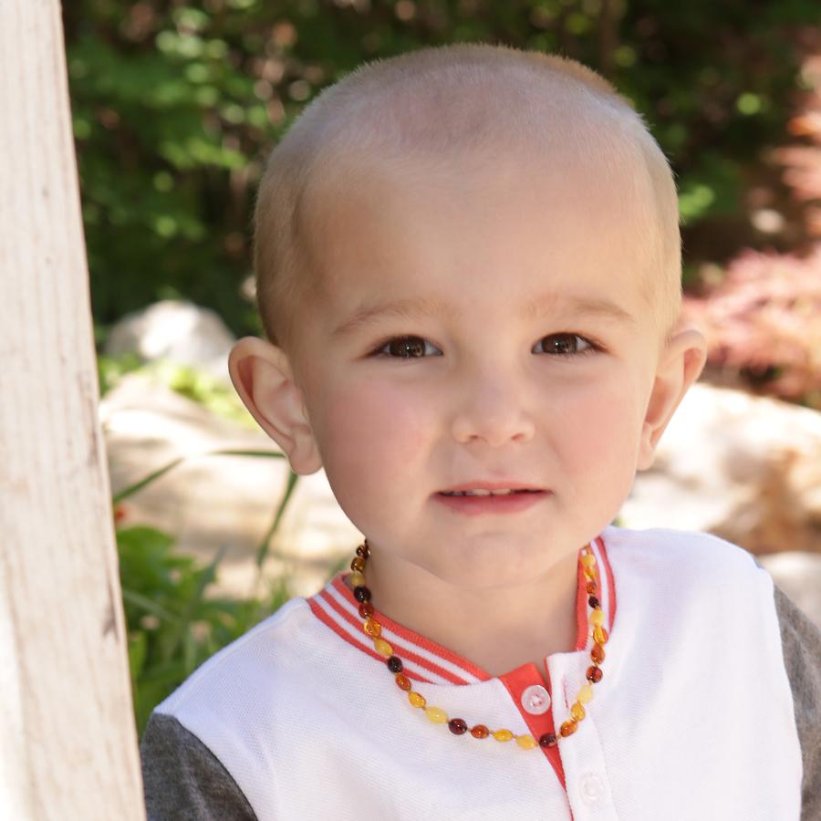 Amber Teething Necklace - Multi Polished