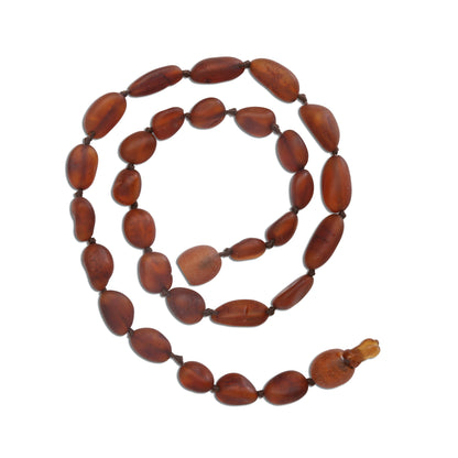 Amber Teething Necklace - Dark Cognac Unpolished Raw