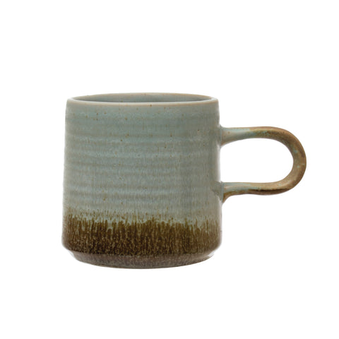 16 oz. Blue & Brown Stoneware Mug with Glaze