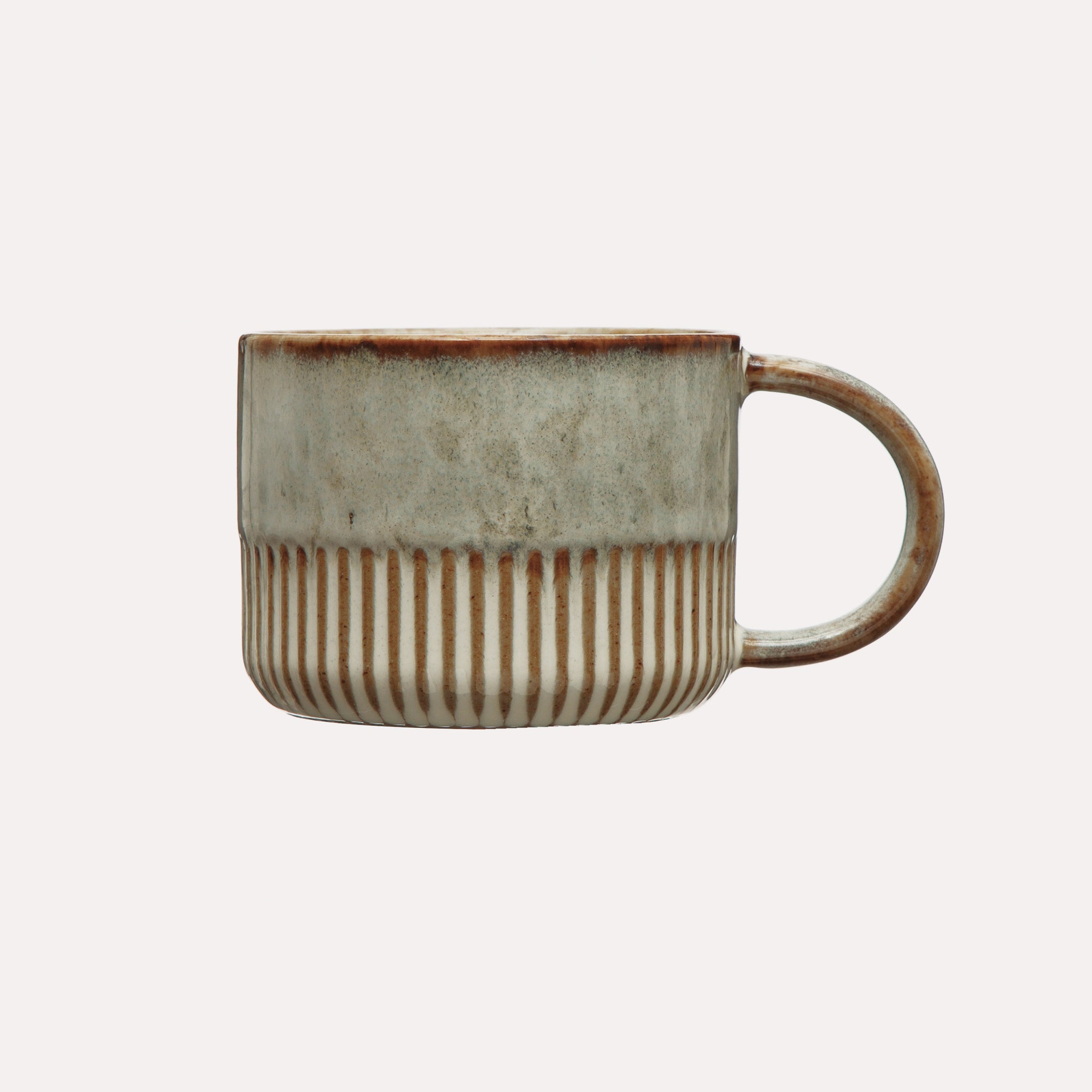 14 oz. Glazed Stoneware Mug with Crimped Bottom