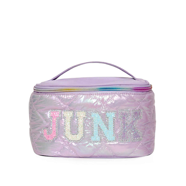 Metallic Lavender Puffer Junk Glam Bag