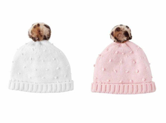 Mud Pie Leopard Puff Hats