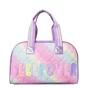 Orchid Sleepover Heart-Quilted Ombre Medium Duffle Bag
