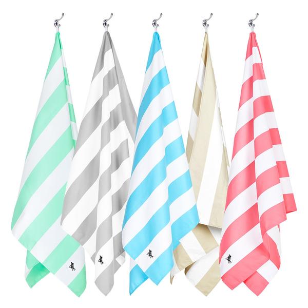 Large Striped Quick Dry Towels - Goa Grey