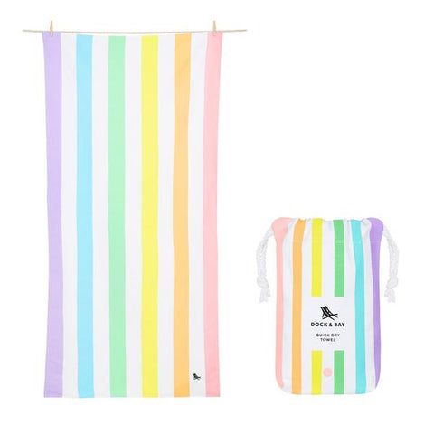 Large Striped Quick Dry Towels - Unicorn Waves