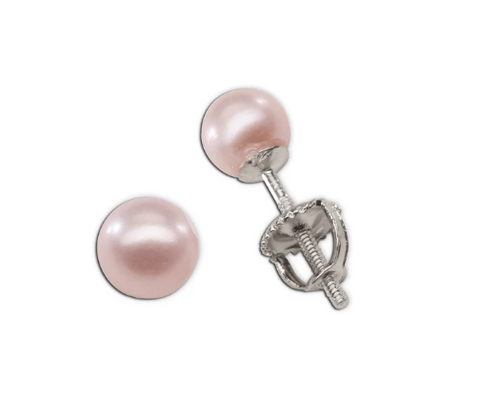 Sterling Silver Pink Pearl Earrings