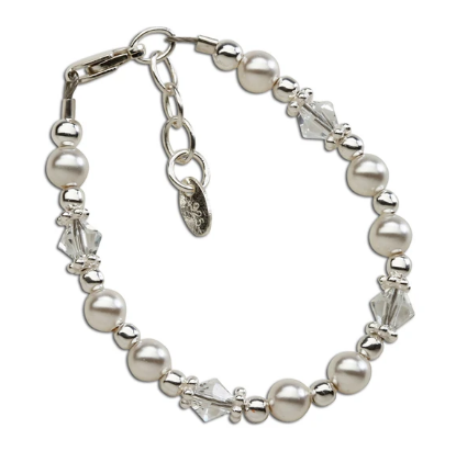 Hope - Sterling Silver Pearl and Crystal Bracelet