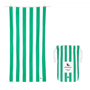 Large Striped Quick Dry Towels - Cancun Green
