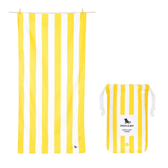 Large Striped Quick Dry Towels - Boracay Yellow