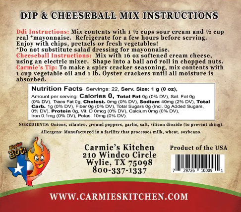Texas Wildfire Dip Mix
