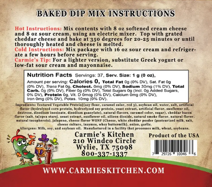 Carmie's Baked Bacon Jalapeno Popper Dip Mix