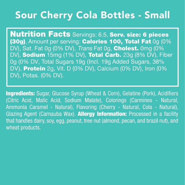 Sour Cherry Cola Bottles Candy