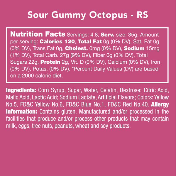 Sour Gummy Octopus Candy