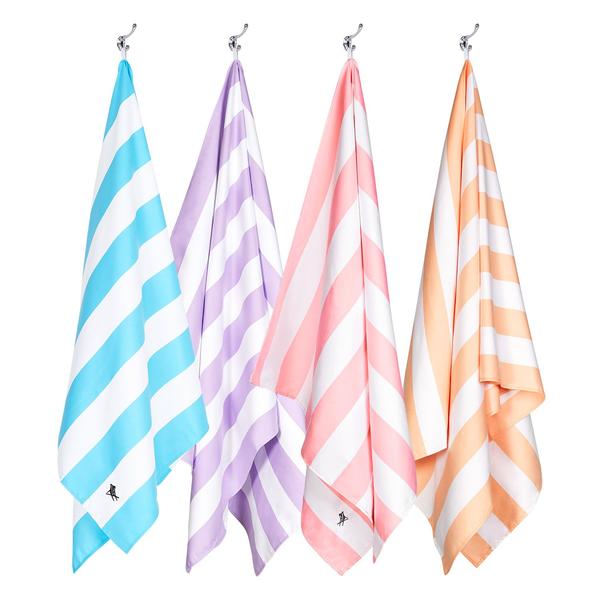 Large Striped Quick Dry Towels - Malibu Pink