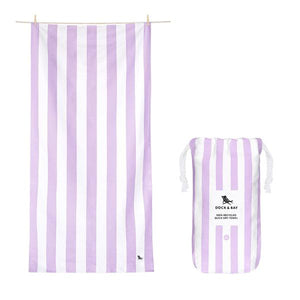 Extra Large Striped Quick Dry Towels - Lombok Lilac