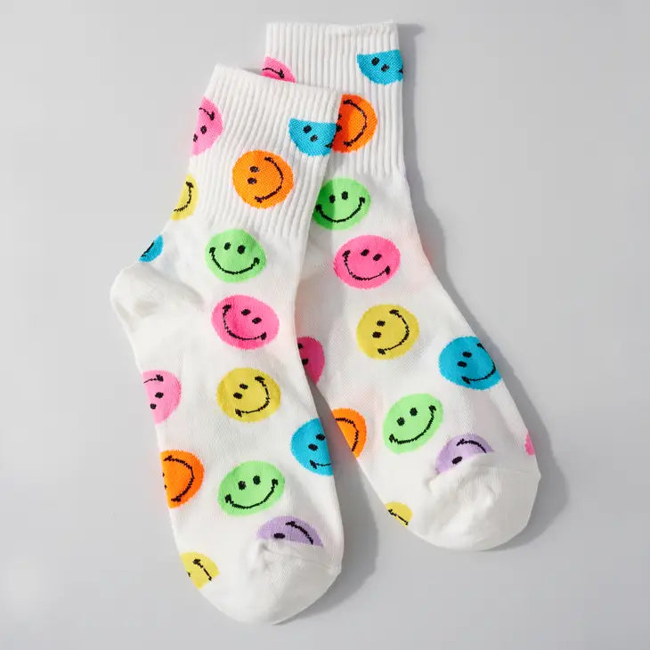 Multi Smile Print Socks