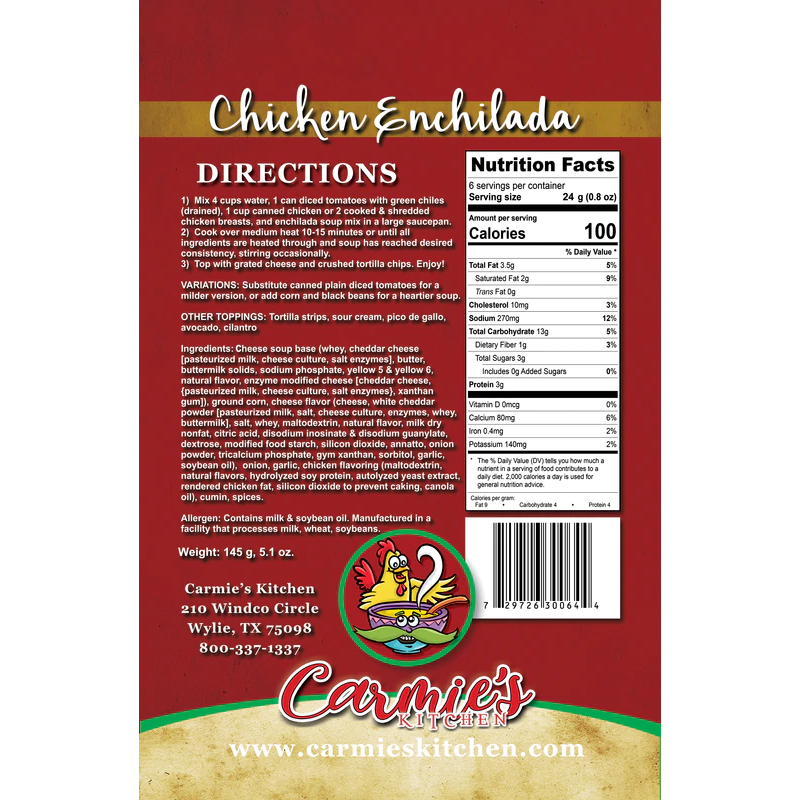 Carmie's Chicken Enchilada Soup Mix