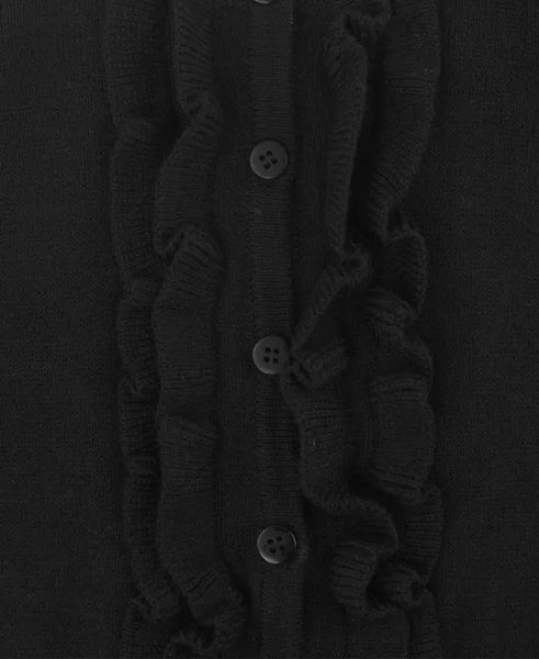 Black Ruffled Cardigan