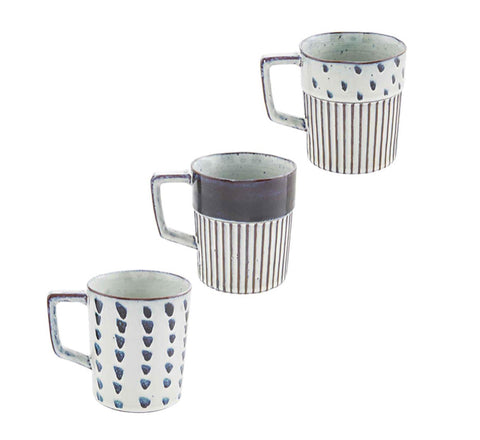 Mud Pie Black & White Patterned Mugs