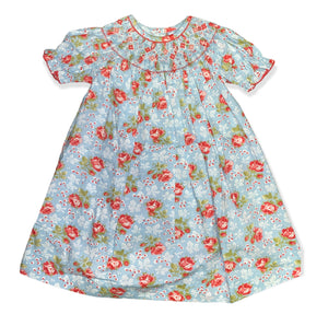 Rambling Rose Geo Smocked Dress