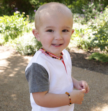 Amber Teething Necklace - Multi Unpolished Raw