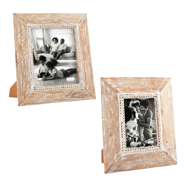 Mud Pie Small Two-Tone Bead Picture Frame