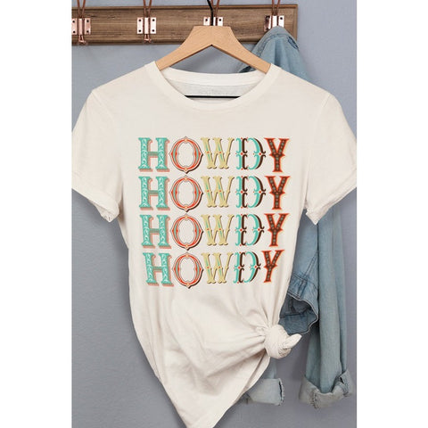 Vintage White Howdy Repeat Graphic Tee