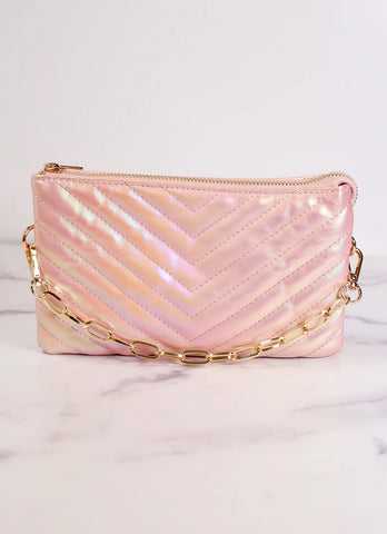 Pink Opal Sherman Quilted Crossbody