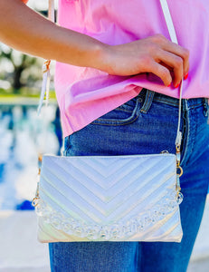 White Opal Sherman Quilted Crossbody