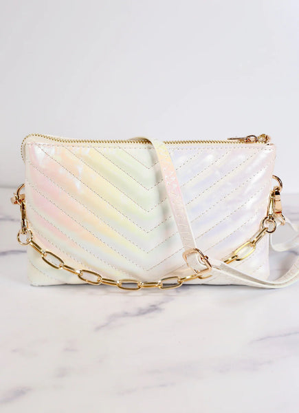 White Opal Sherman Quilted Crossbody