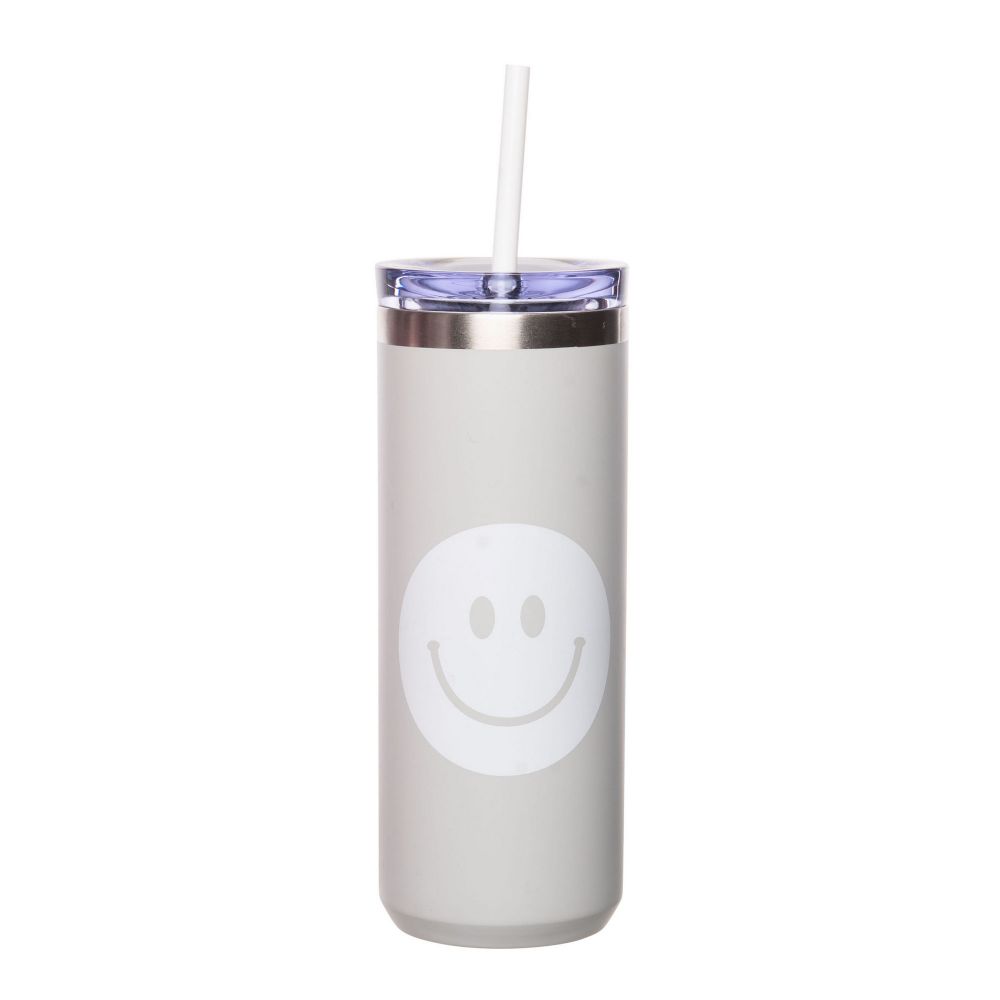 Smiley Tumbler with Straw
