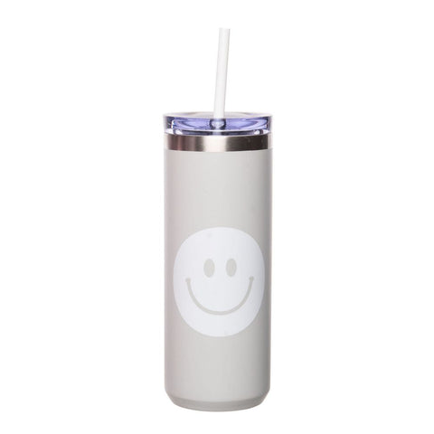 Smiley Tumbler with Straw